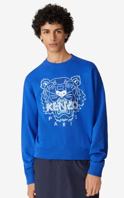 Kenzo Men 'tiger' Sweatshirt Royal Blue